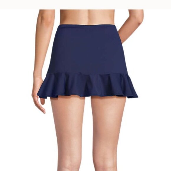 Lands End Women's Ruffle Hem Mini Swim Skirt, Size 12 - Picture 2 of 7